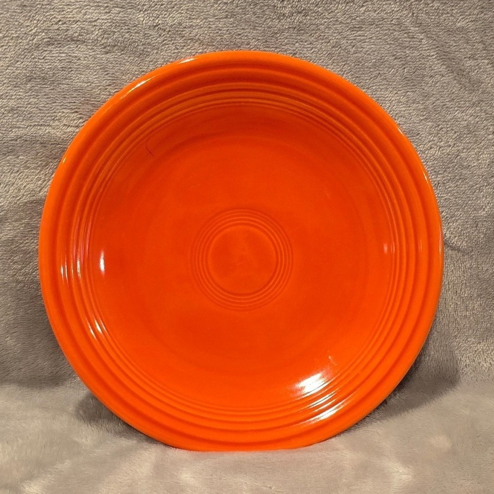 1936 Vintage Fiestaware Super Radioactive Red Orange Glaze Saucer Plate CPM 1930